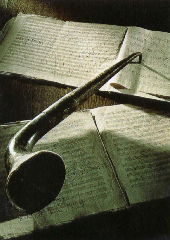 robert schumann beethoven s ear trumpet lying on the manuscript of his eroica symphony China oil painting art